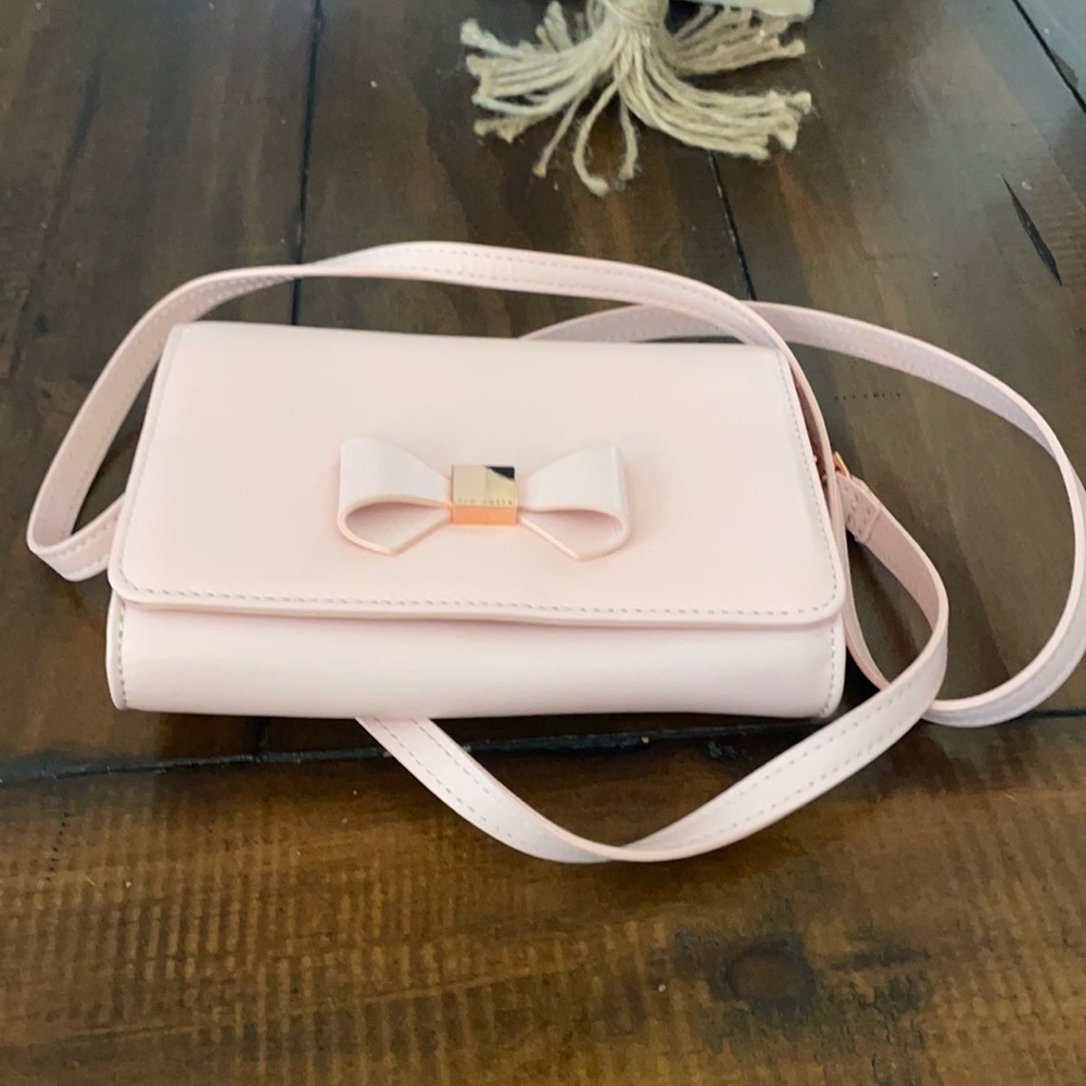 Ted Baker baby pink mini bow cross body